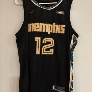 Nike Ja Morant Memphis Grizzlies Statement Jersey Black Gold Size 50 XL